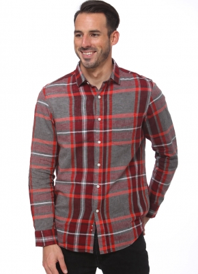 Elevani Mens Long Sleeve Checkered Casual